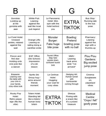 Resort Ramble Bingo Card