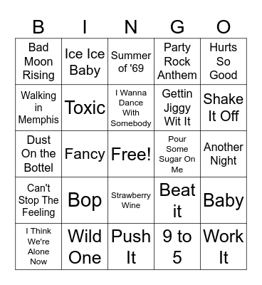 MUSIC BINGO Card