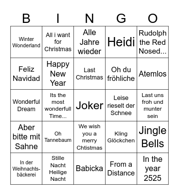 Christmas Bingo Card