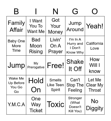 MUSIC BINGO Card