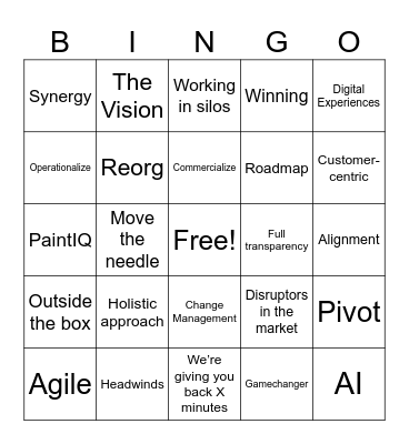 All Hands Bingo Card