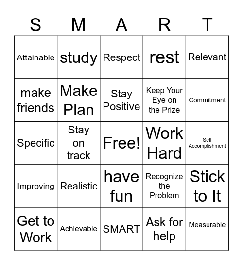 SMART GOALS BINGO Card