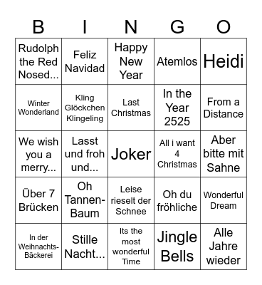 Christmas Bingo Card