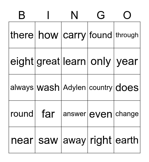 Bingo Card