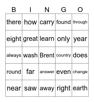 Bingo Card
