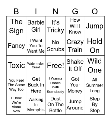 MUSIC BINGO Card
