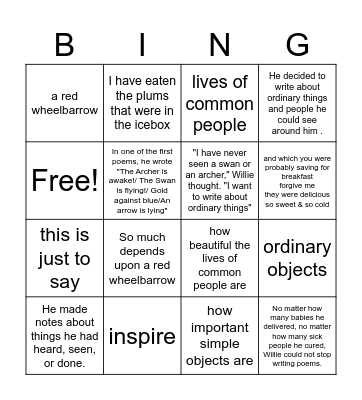 WCW Bingo Card