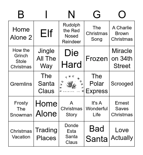 Christmas Movie Music Bingo Card