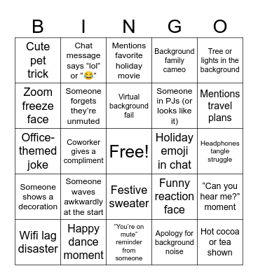 Silvercreek Holiday Bingo Card