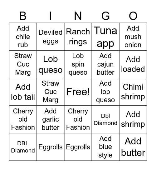 Sales Contest Bingo Card