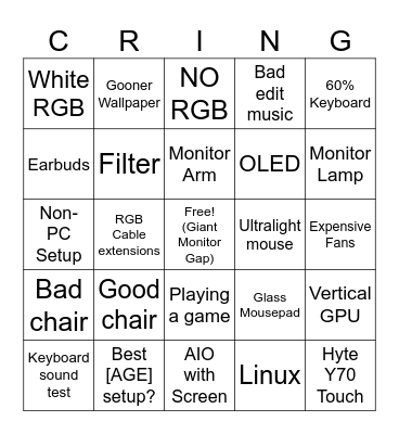 Worst of "Setups" Bingo Card