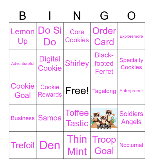 COOKIE TRIVIA BINGO Card