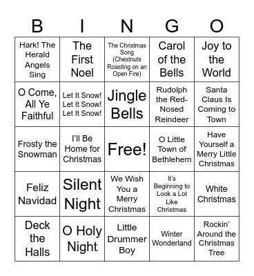 Holiday Bingo Card