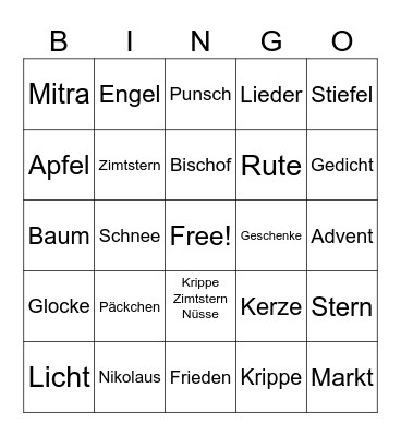 Advent-BINGO Card