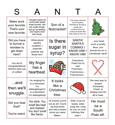 Elf at The Wright! Bingo Card