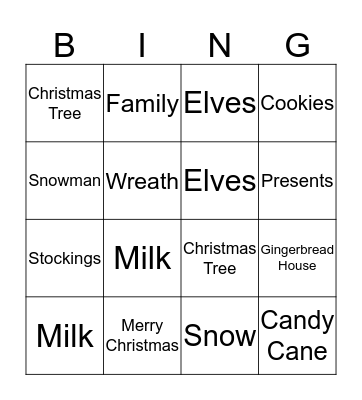 Christmas Bingo Card