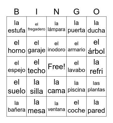 Los Hogares Bingo Card
