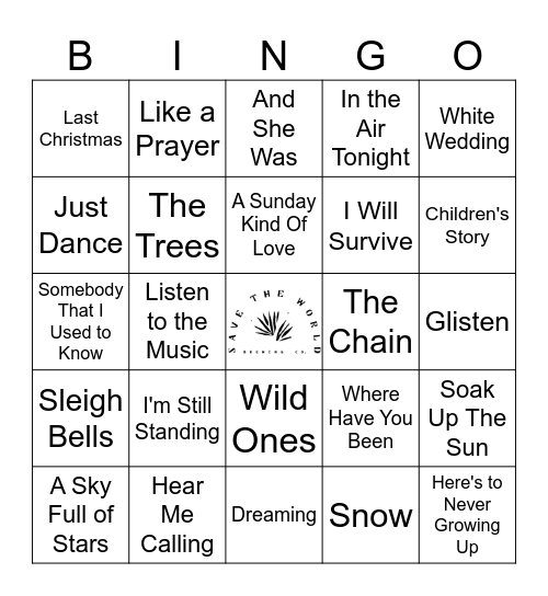 I'm Dreaming of a White Christmas Bingo Card