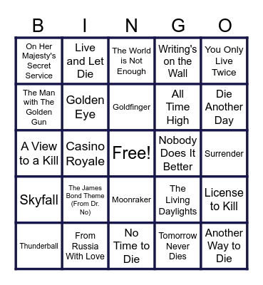 🎶MUSIC BINGO🎵 at the Ann Arbor Eagles!  🎸James Bond Themes! 🎤 Bingo Card