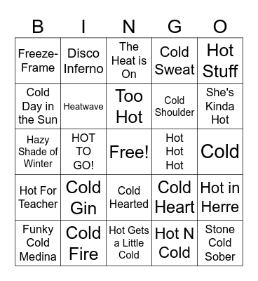E4 - Hot & Cold Bingo Card