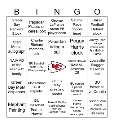 Women's Wrestling Bingo Night Bingo Card