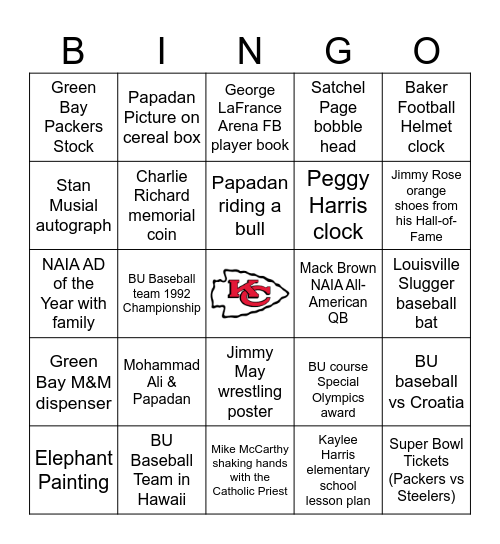 Women's Wrestling Bingo Night Bingo Card