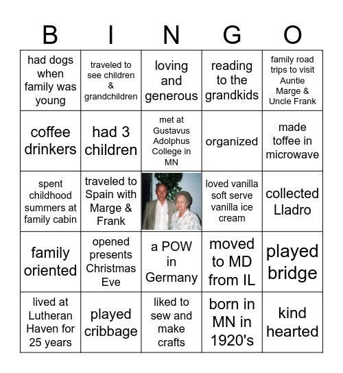 LOIS & AL BINGO Card
