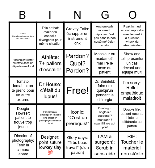 2027 - Bingo de l'Externat Bingo Card
