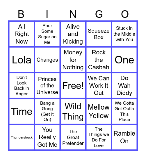 🎶MUSIC BINGO🎵 at the Ann Arbor Eagles!  🎸British Invasion!👑 Bingo Card