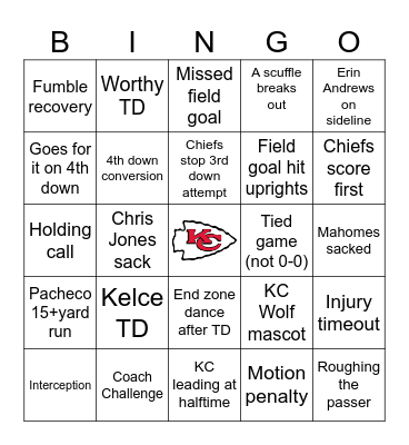 Go Chiefs! Bingo Card