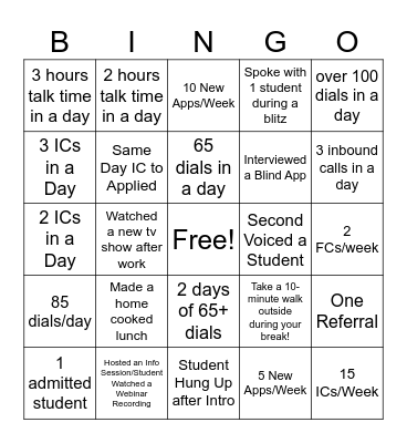 BU1 Bingo Card