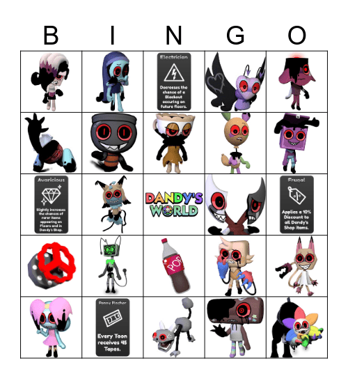 Dandy’s World Bingo Card