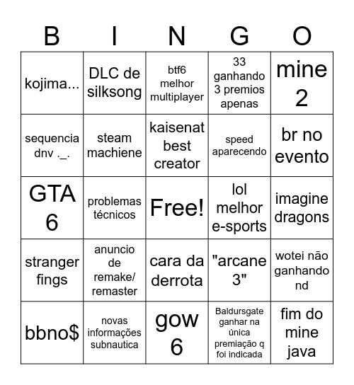 :) Bingo Card