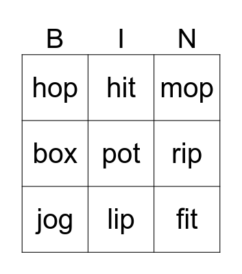 Sounds Great 2 Unit 6 Bingo Card