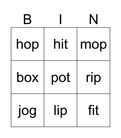 Sounds Great 2 Unit 6 Bingo Card