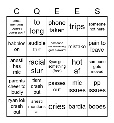 cqees Bingo Card