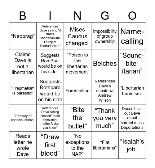 Liquid Zulu Bingo Card