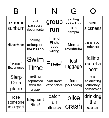 Thailand Bingo Card