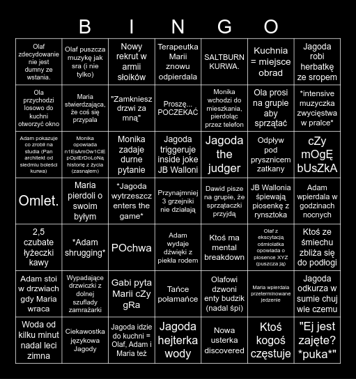 KW Bingo Card
