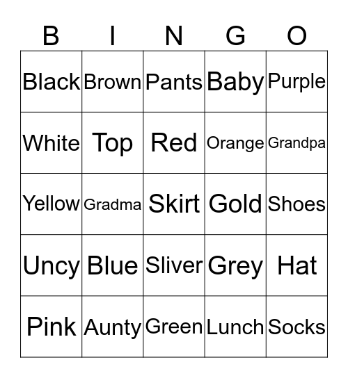 Mikayla and Chloe Bingo Card