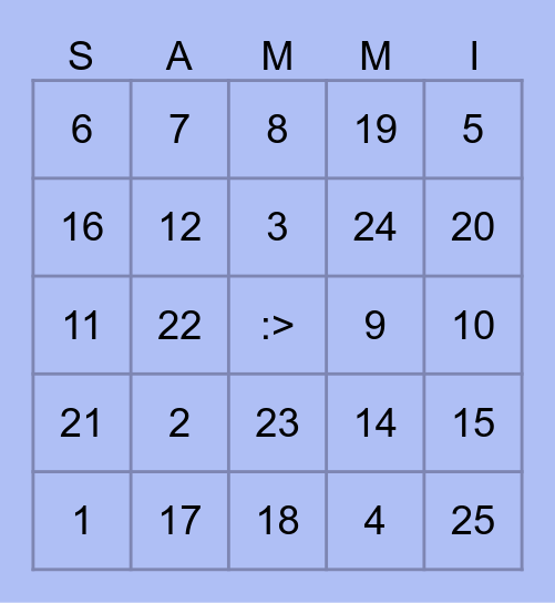 endgoal: durin Bingo Card