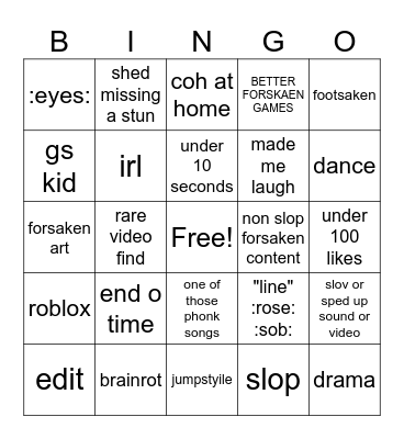 help me Bingo Card