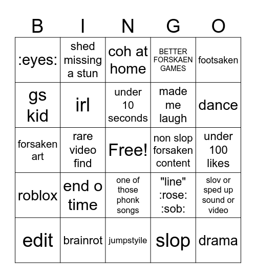help me Bingo Card