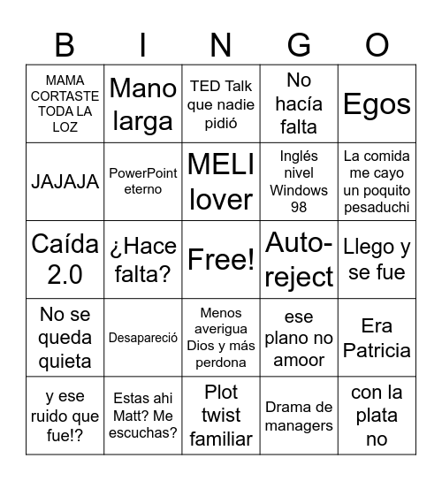 Bingo Talent! Bingo Card