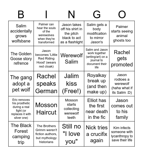 Say Something Bingo Card