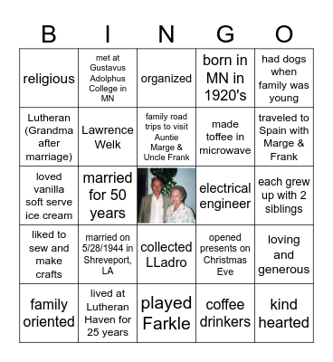 LOIS & AL BINGO Card