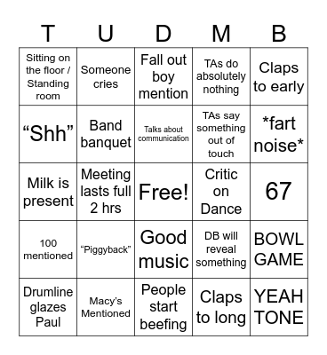 Final meeting Bingo Card