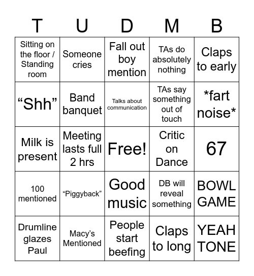 Final meeting Bingo Card