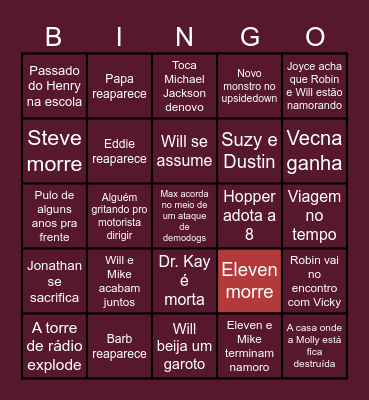 Stranger Things 5 Vol.2 e Final Bingo Card