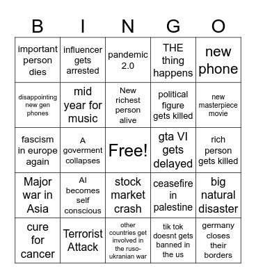 2025 bingo Card
